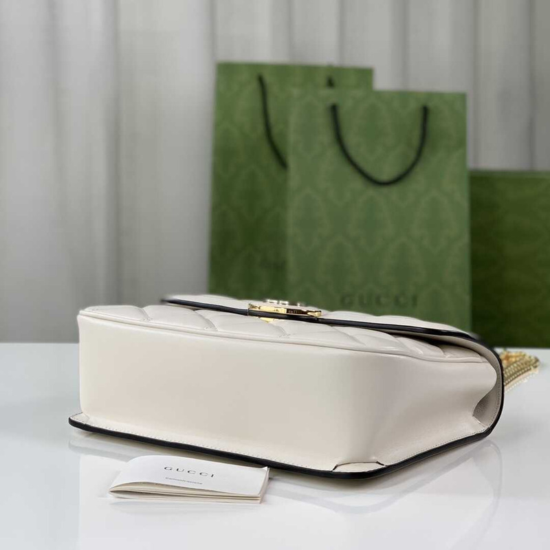 G*u*i deco small shoulder bag white