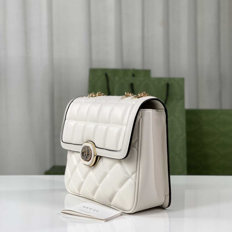 G*u*i deco small shoulder bag white