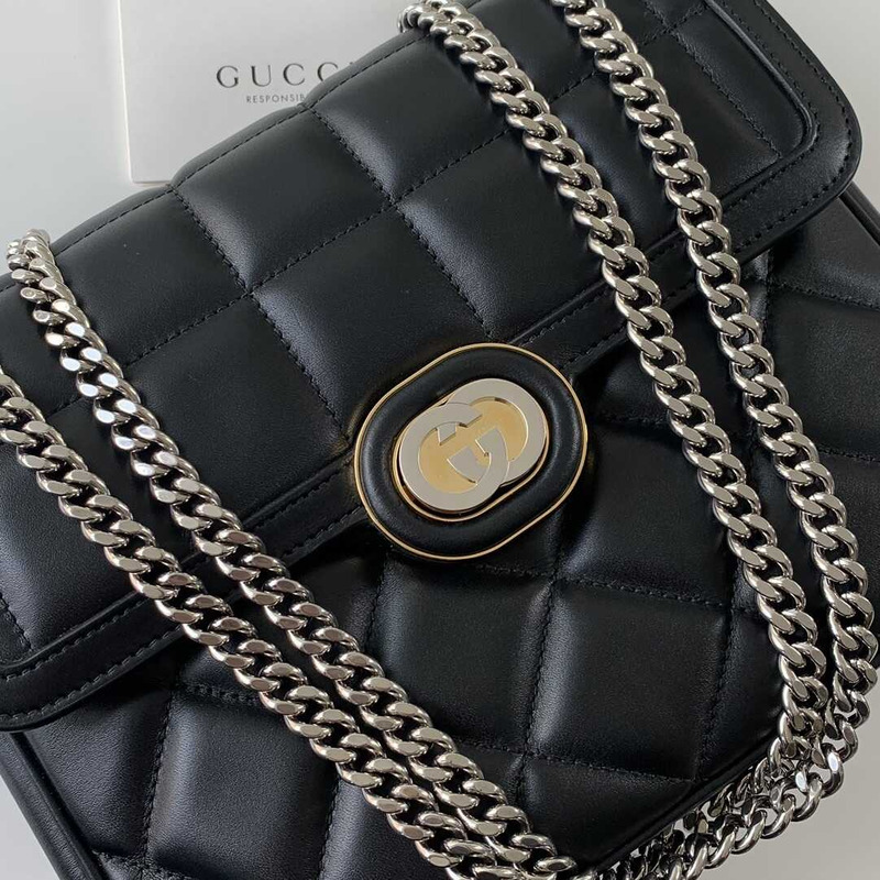 G*u*i deco small shoulder bag black