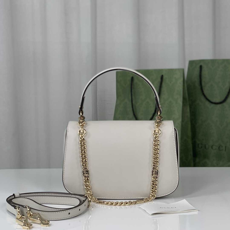 G*u*i blondie top-handle bag white