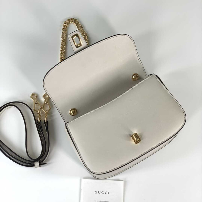 G*u*i blondie top-handle bag white