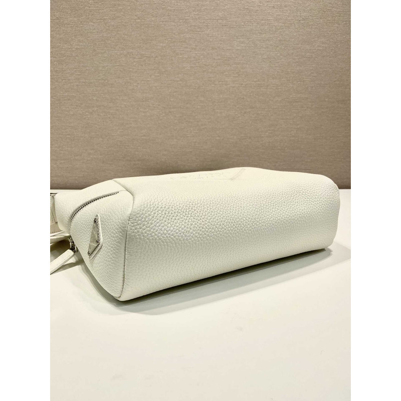 Pra*a leather bag with shoulder strap white