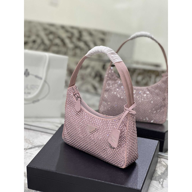 Pra*a bag pink satin crystal mini bag