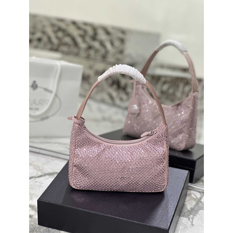 Pra*a bag pink satin crystal mini bag