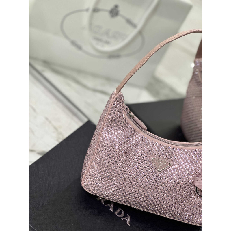 Pra*a bag pink satin crystal mini bag