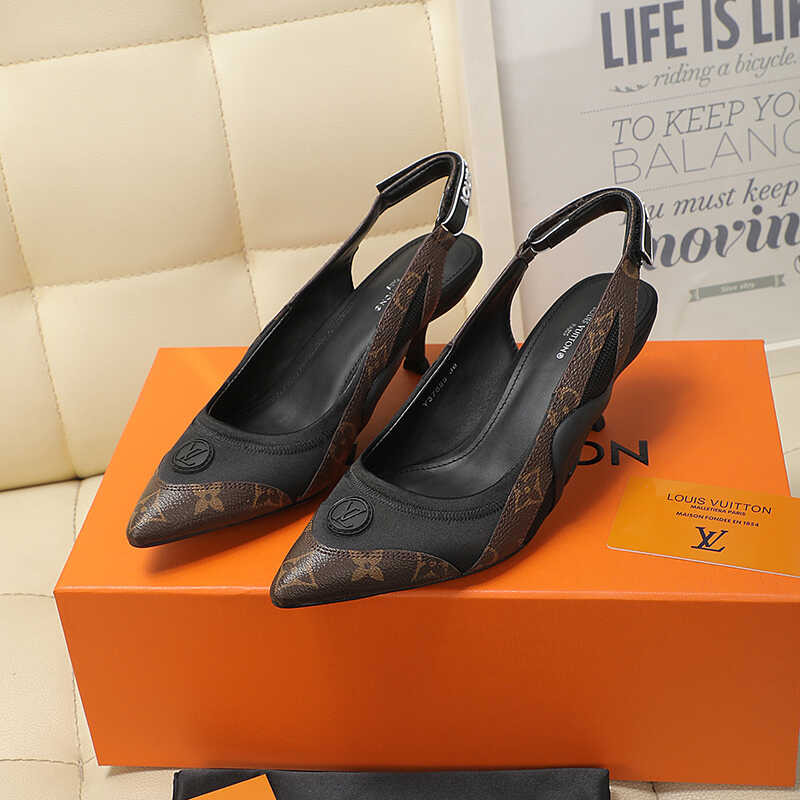 l**is V*t*n archlight slingback pump black/monogram