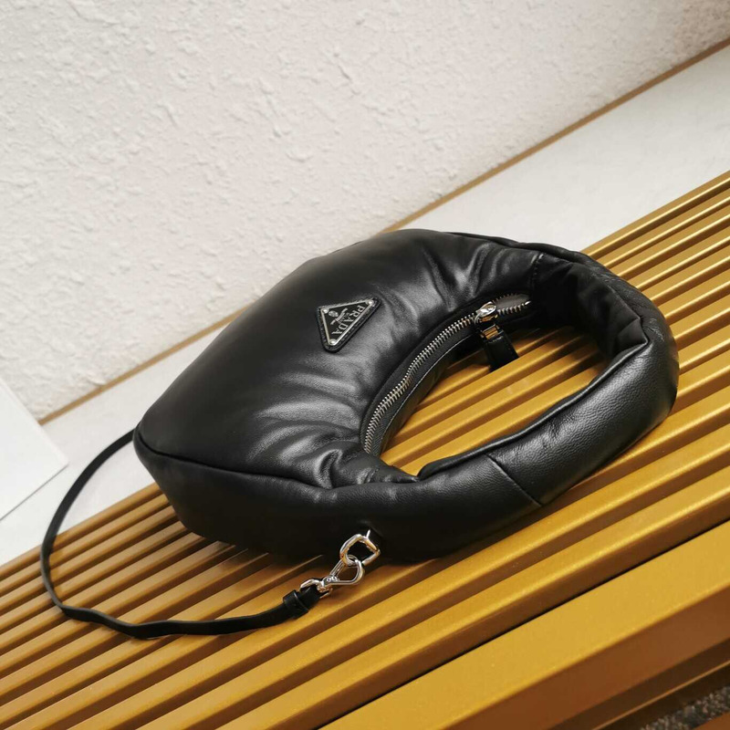 Pra*a soft padded nappa-leather mini bag black