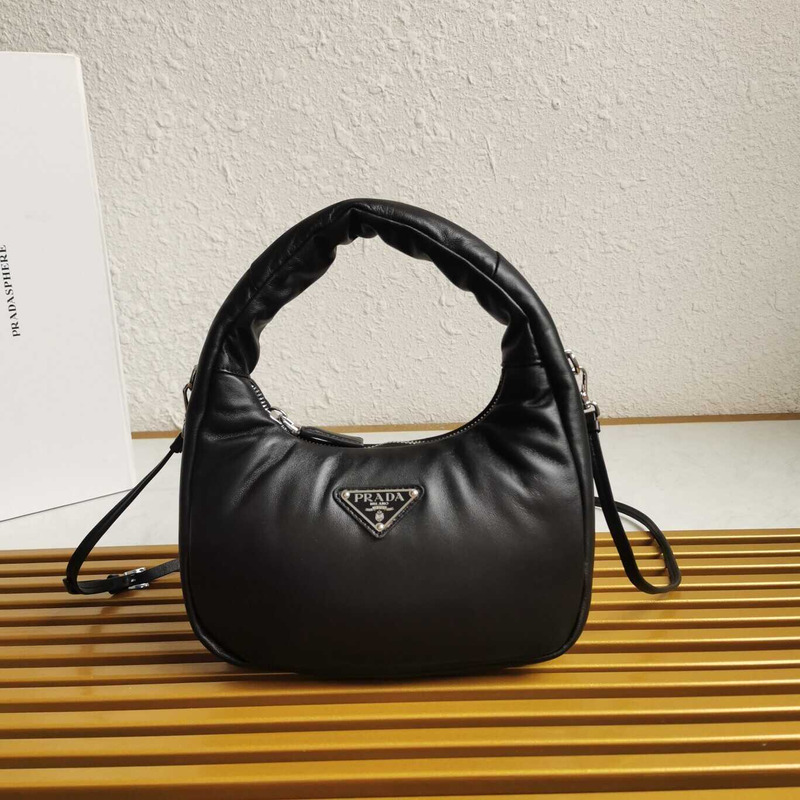 Pra*a soft padded nappa-leather mini bag black