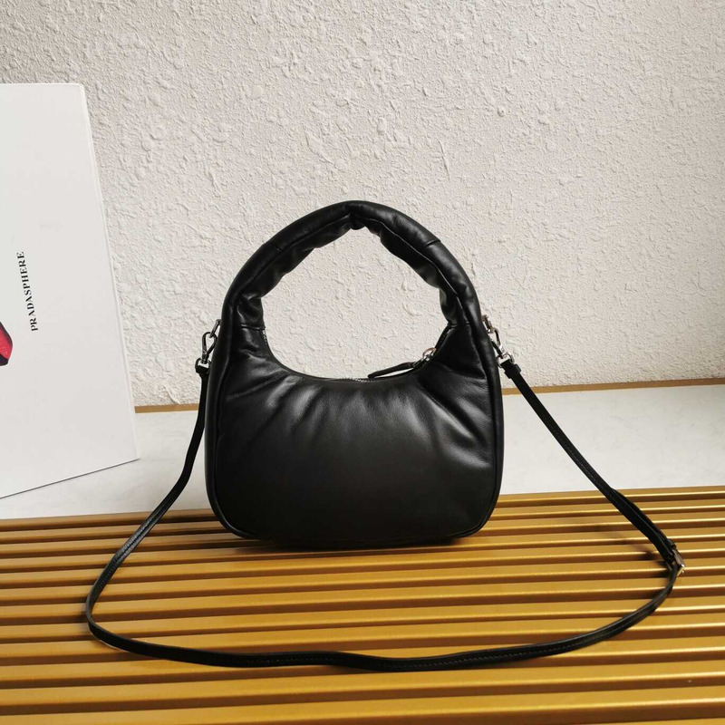 Pra*a soft padded nappa-leather mini bag black