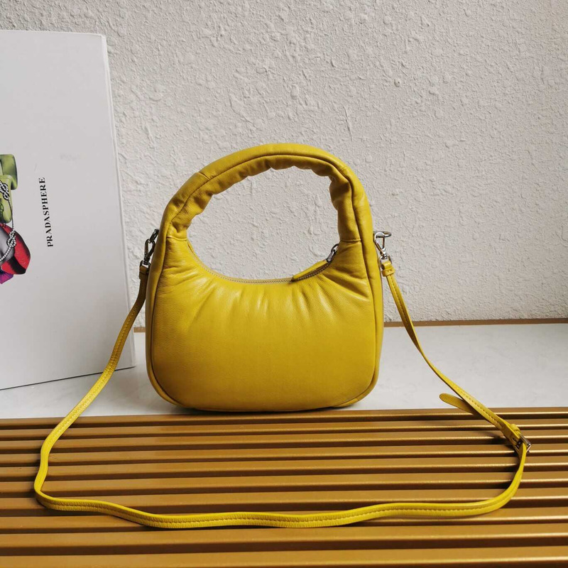 Pra*a soft padded nappa-leather mini bag yellow