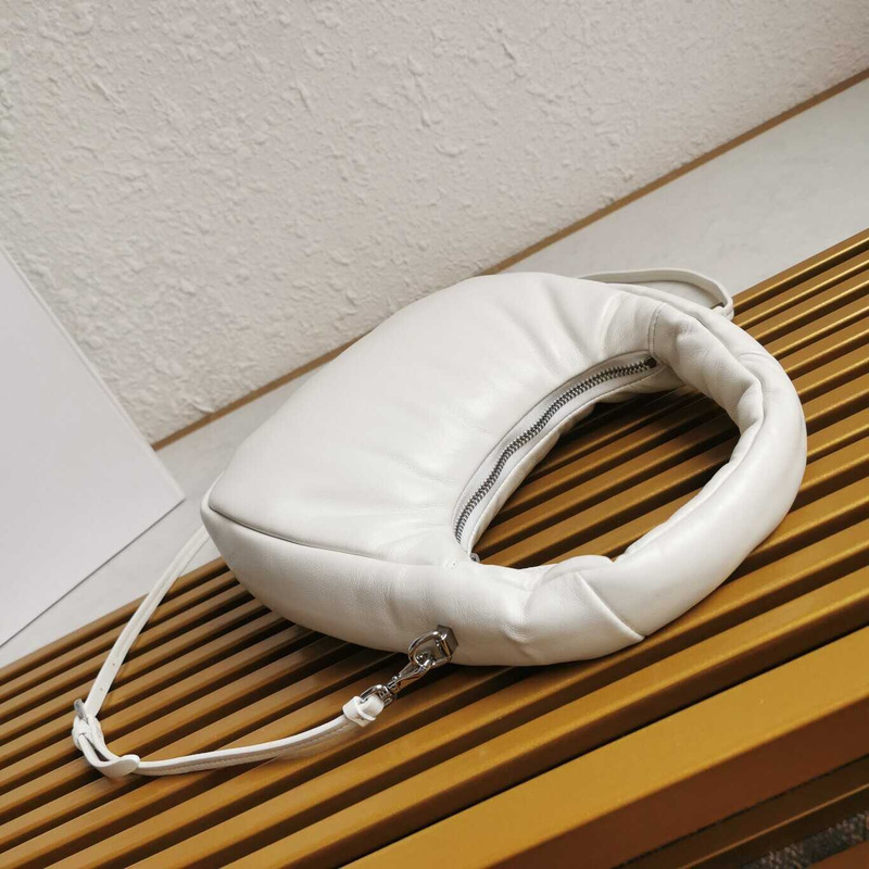 Pra*a soft padded nappa-leather mini bag white