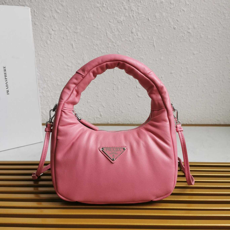 Pra*a soft padded nappa-leather mini bag pink