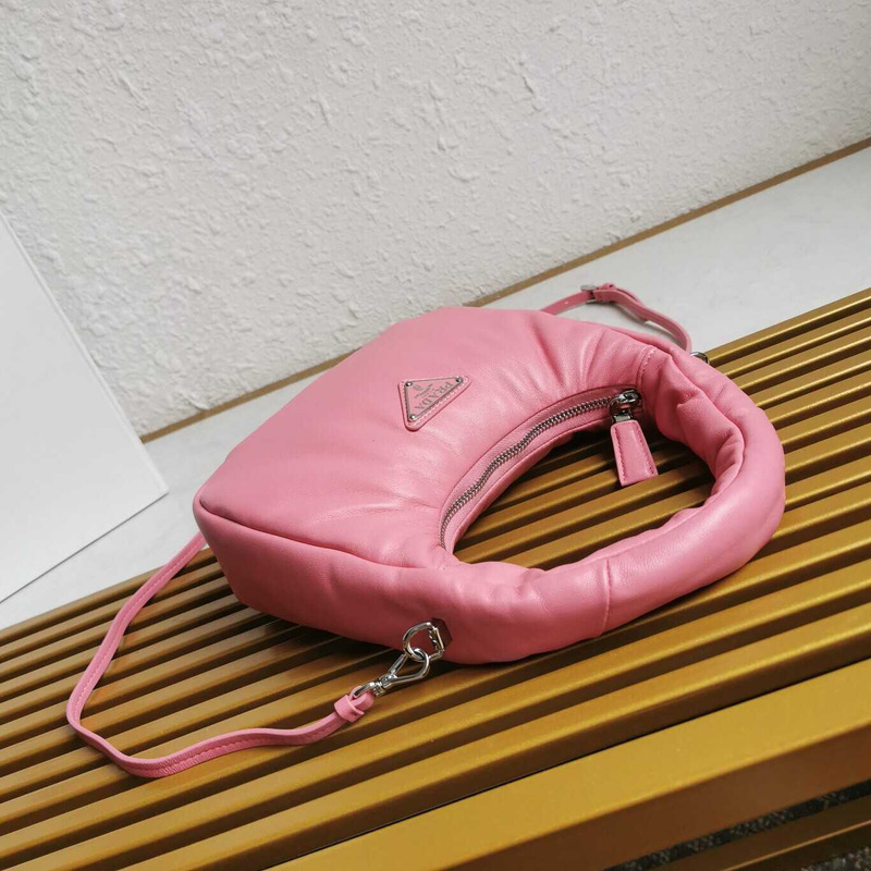 Pra*a soft padded nappa-leather mini bag pink