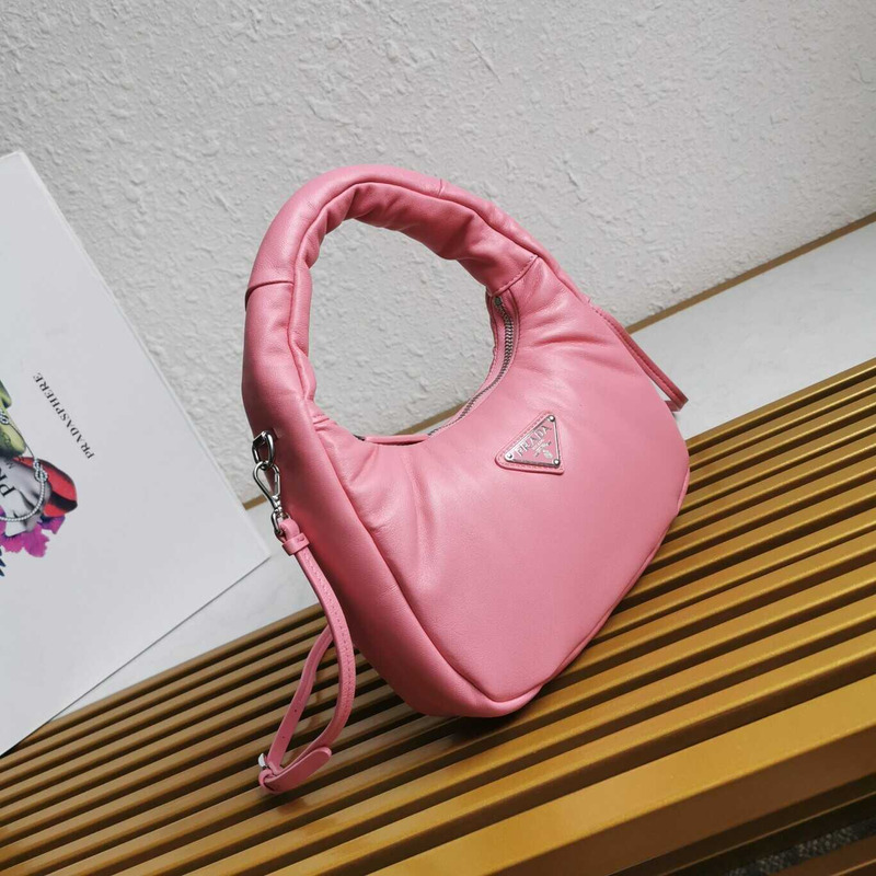 Pra*a soft padded nappa-leather mini bag pink