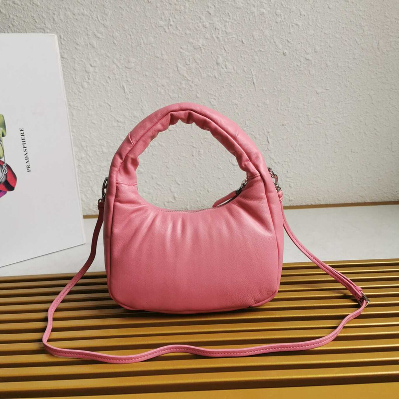 Pra*a soft padded nappa-leather mini bag pink