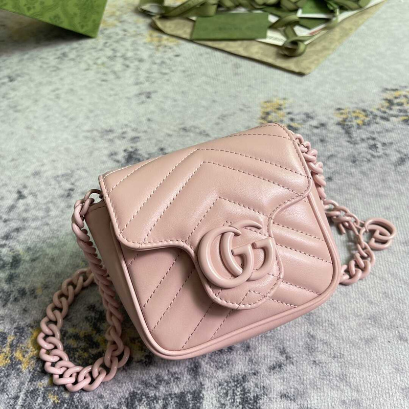 G*u*i gg marmont matelassé belt bag pink