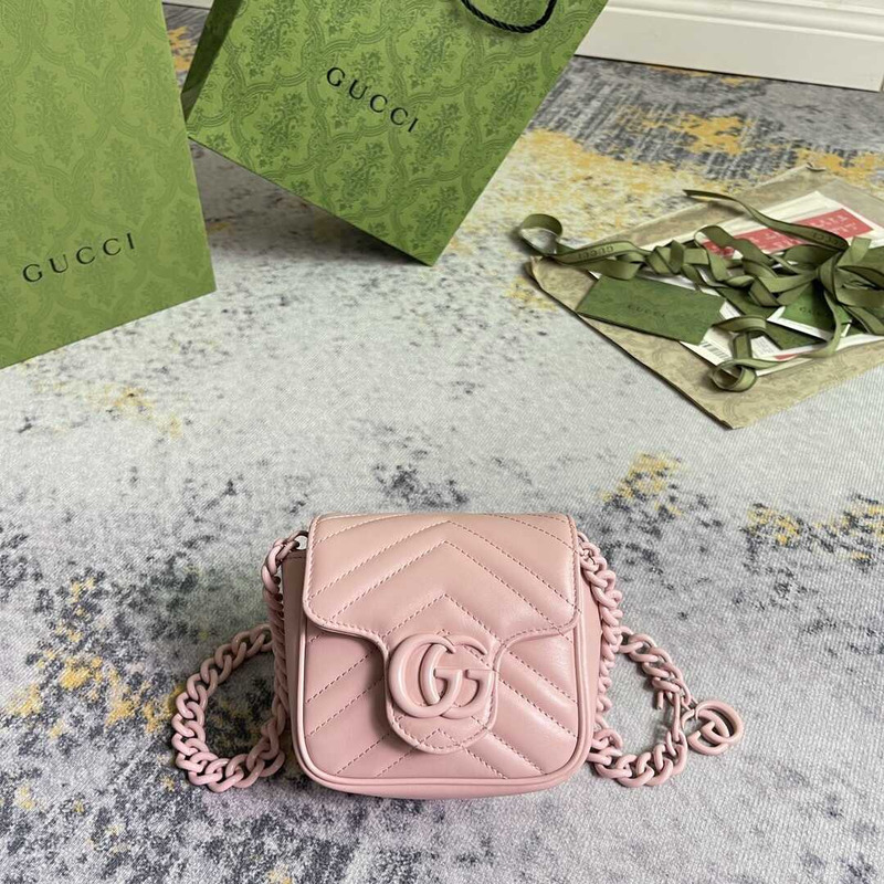 G*u*i gg marmont matelassé belt bag pink