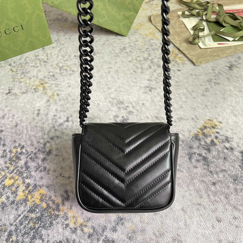 G*u*i gg marmont matelassé belt bag black