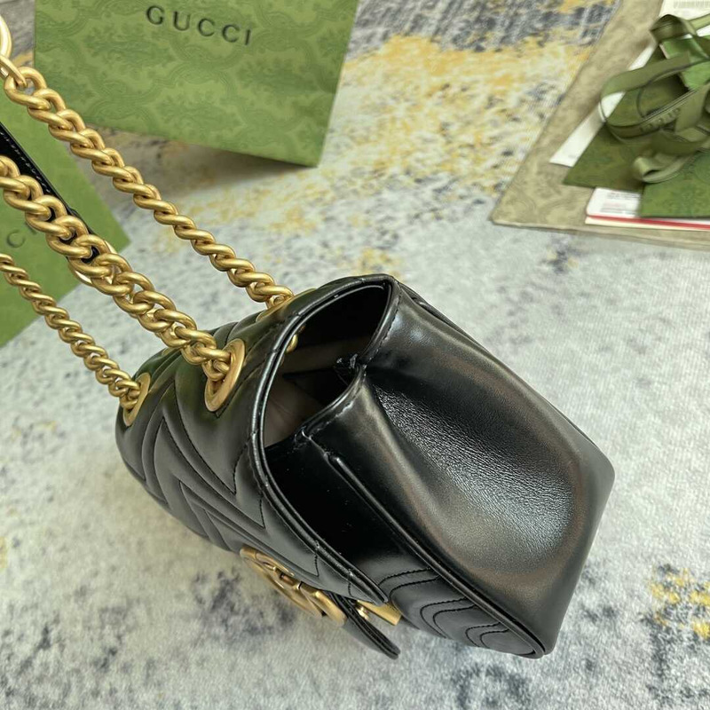 G*u*i gg marmont mini shoulder bag matelasse chevron black