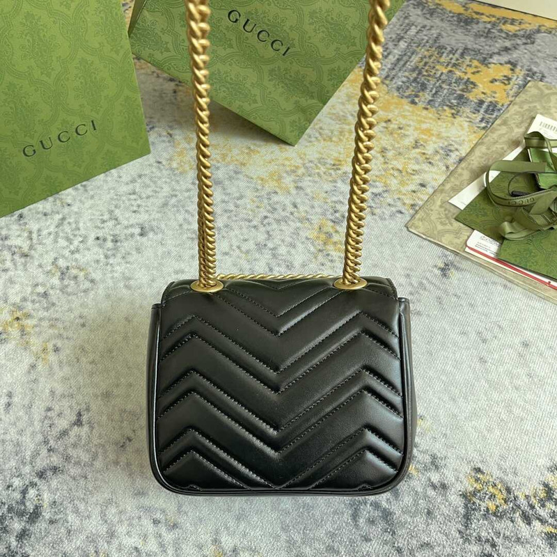 G*u*i gg marmont mini shoulder bag matelasse chevron black