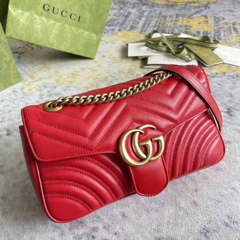 GG Marmont Small Shoulder Bag Red