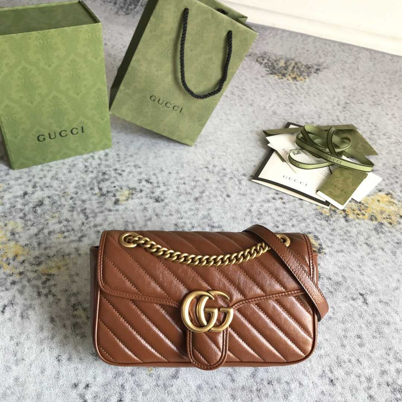 GG Marmont Small Shoulder Bag Brown