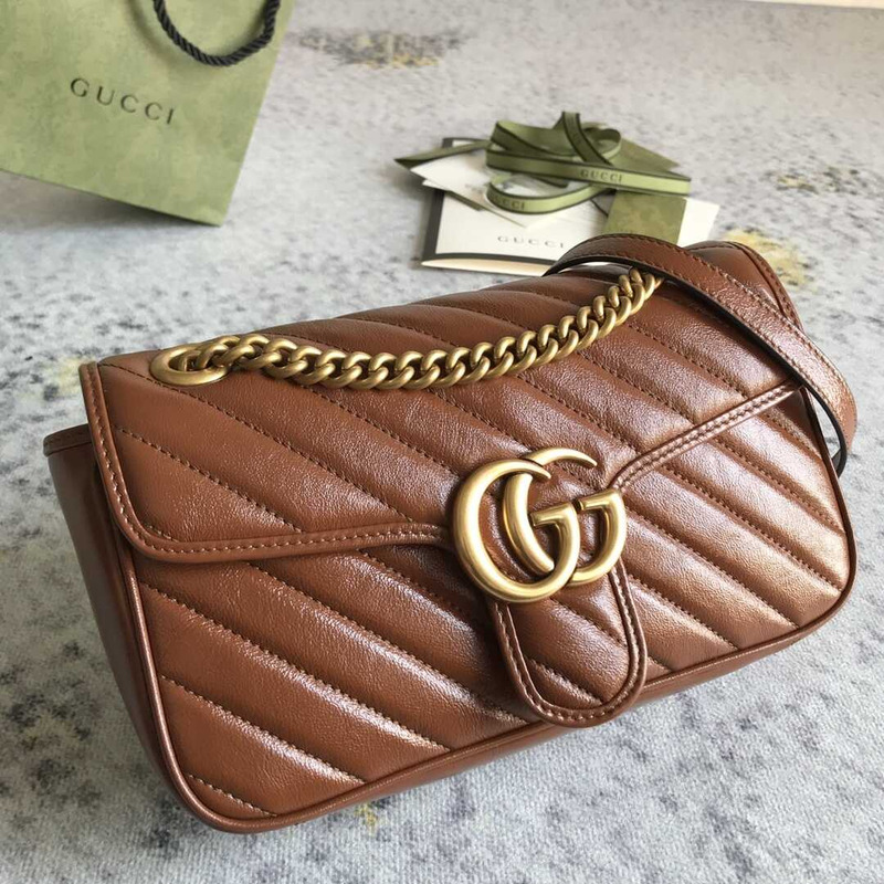 GG Marmont Small Shoulder Bag Brown