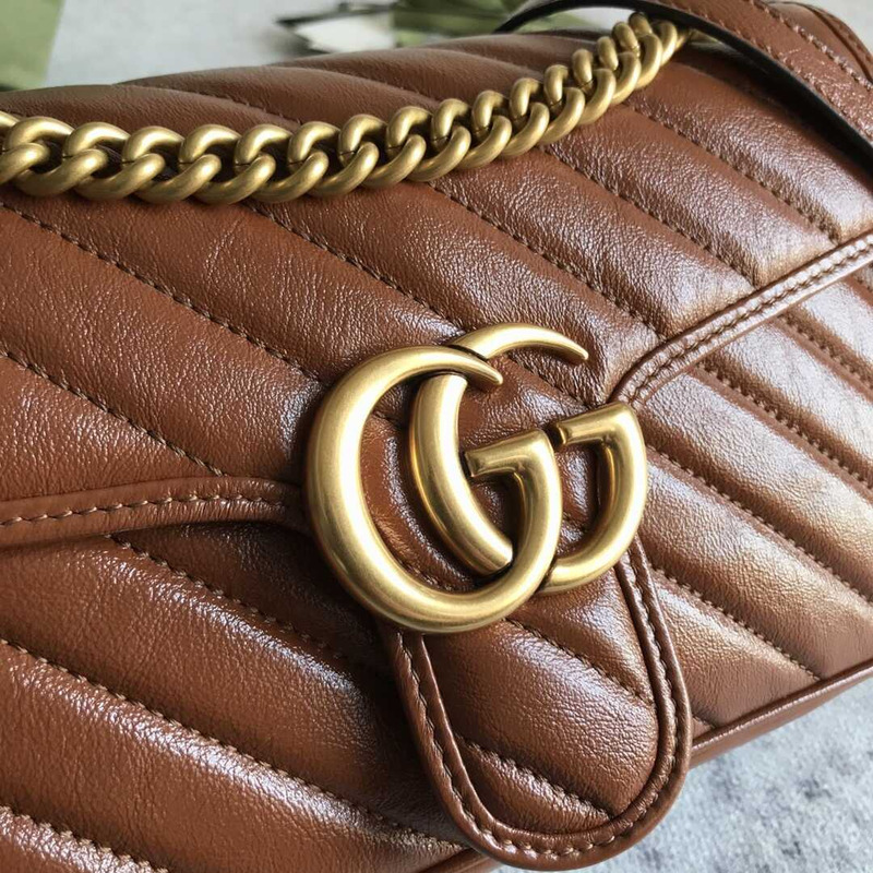 GG Marmont Small Shoulder Bag Brown