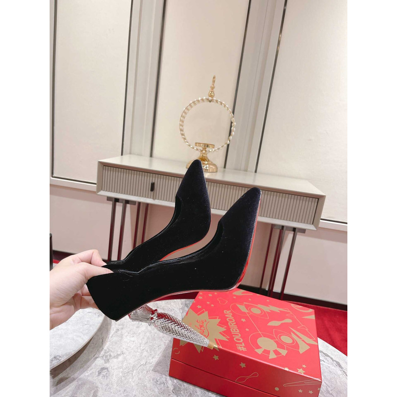 Ch**an louboutin hot chick patent leather pumps 100 black