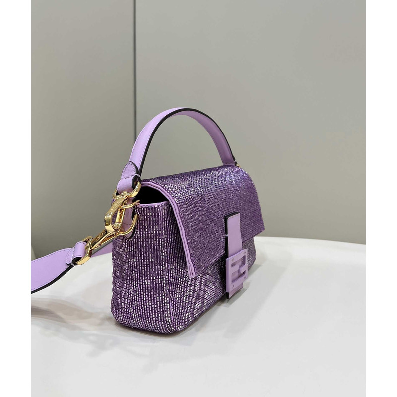 F**di baguette re-edition bag in lilac beads