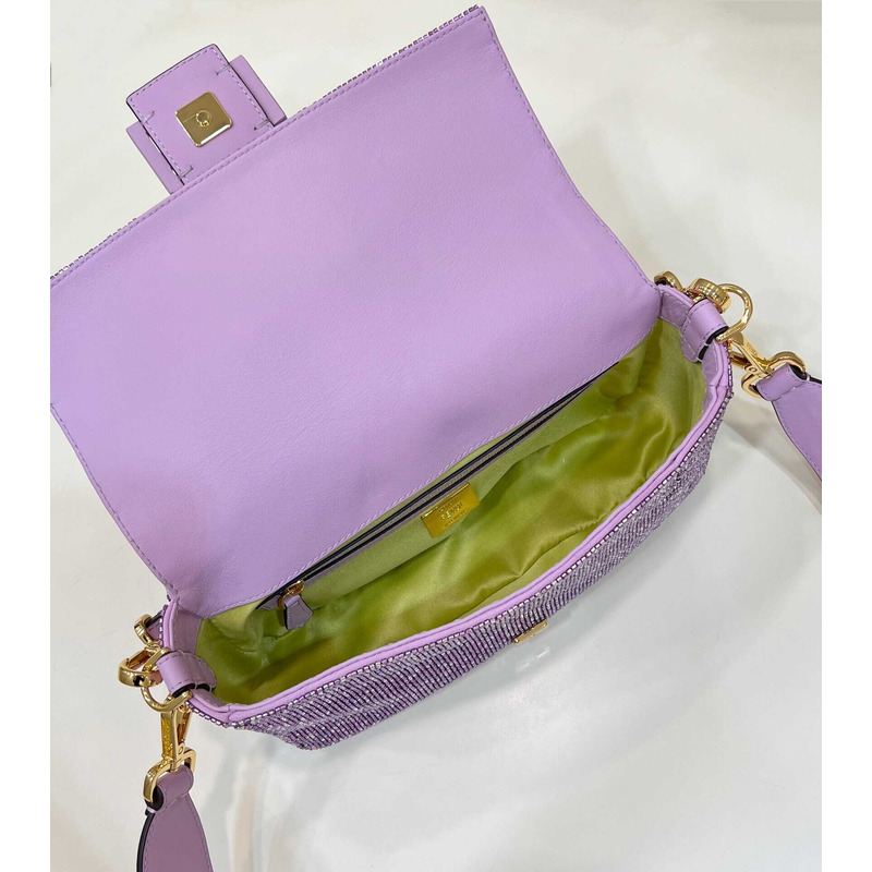 F**di baguette re-edition bag in lilac beads