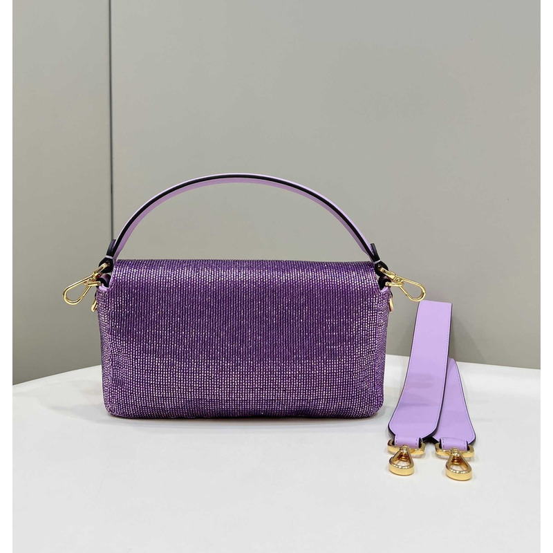 F**di baguette re-edition bag in lilac beads