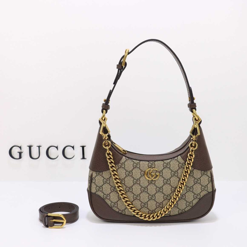 G*u*i aphrodite small crescent shoulder bag monogram