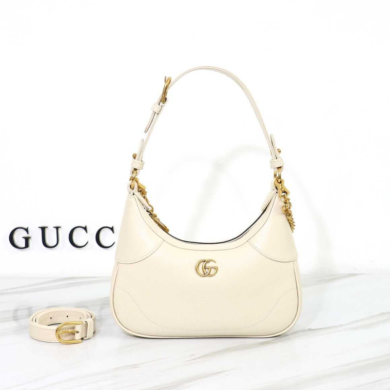 G*u*i aphrodite small crescent shoulder bag white