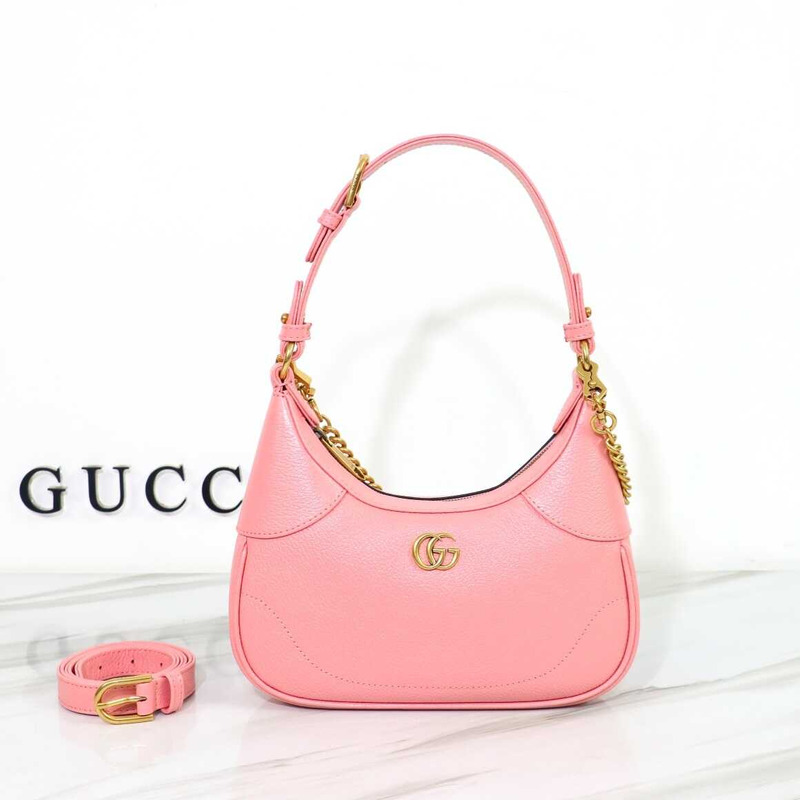 G*u*i aphrodite small crescent shoulder bag pink