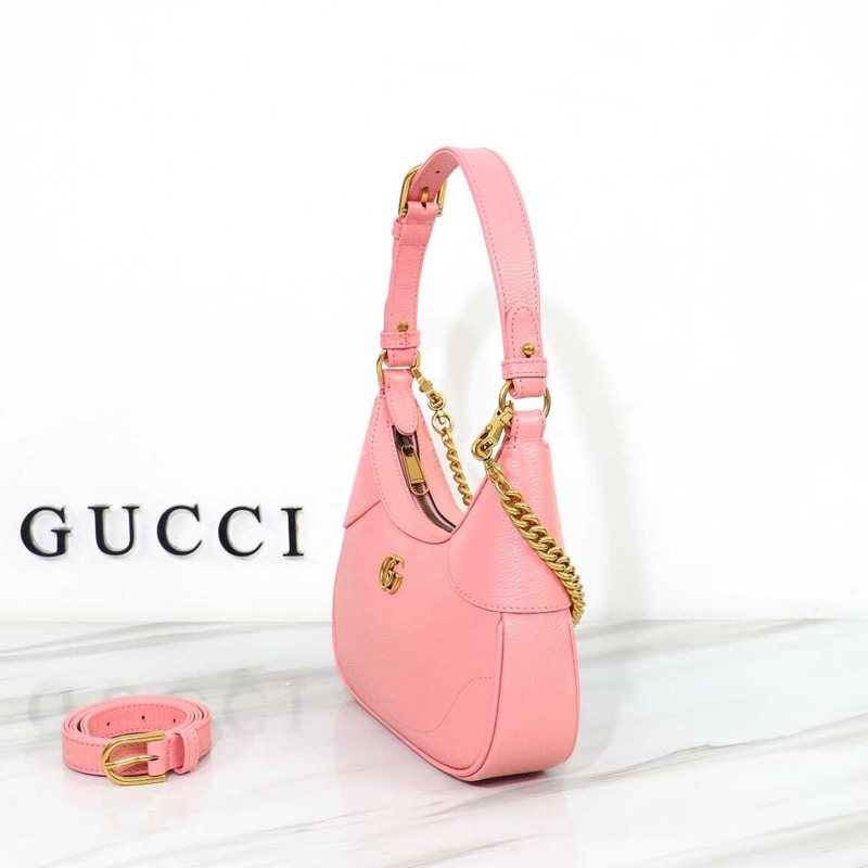 G*u*i aphrodite small crescent shoulder bag pink