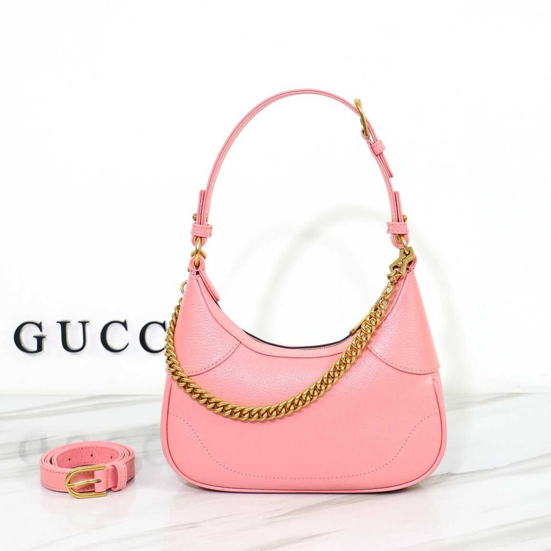 G*u*i aphrodite small crescent shoulder bag pink