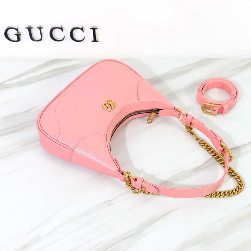 G*u*i aphrodite small crescent shoulder bag pink