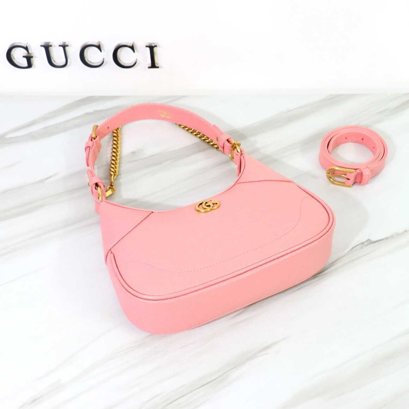 G*u*i aphrodite small crescent shoulder bag pink