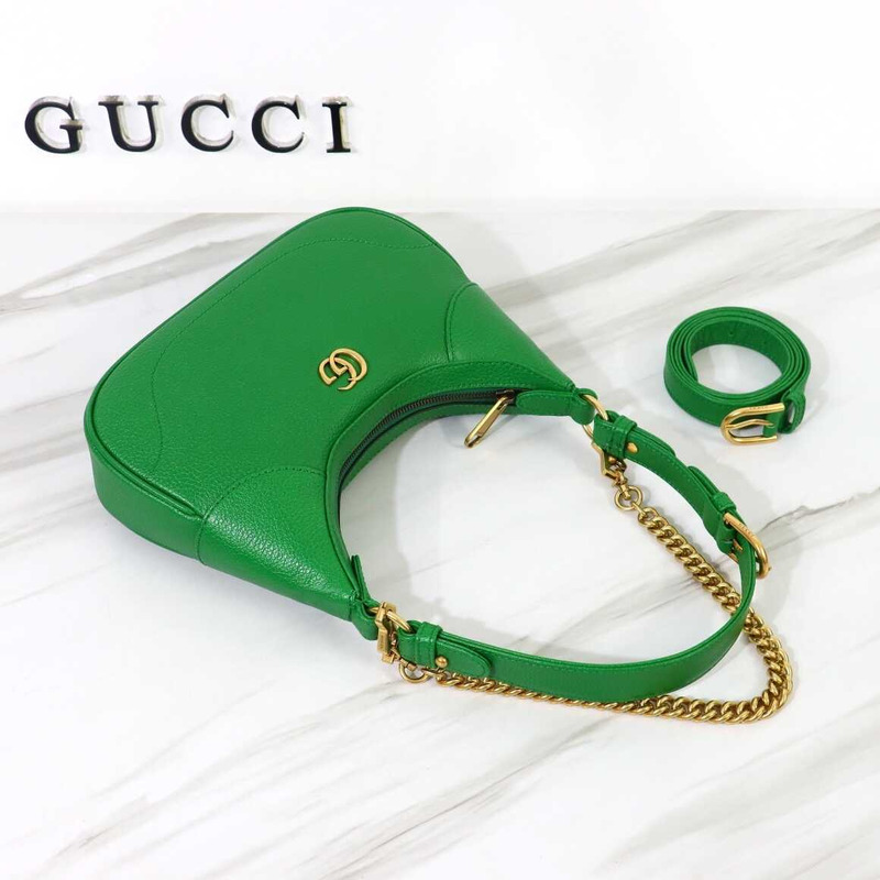 G*u*i aphrodite small crescent shoulder bag green