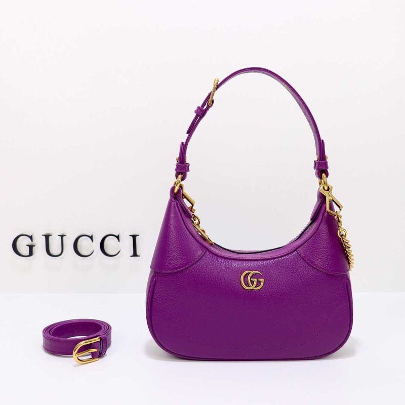 G*u*i aphrodite small crescent shoulder bag purple