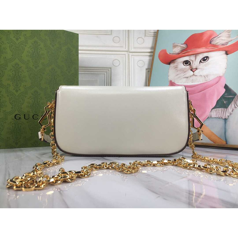 G*u*i horsebit1955 shoulder bag small size white