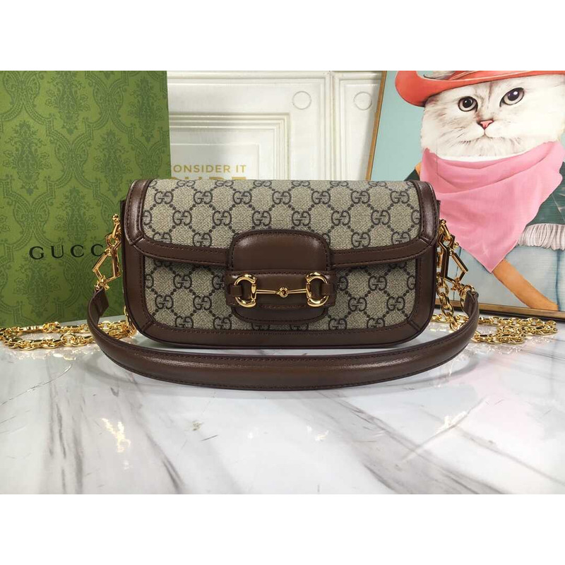 G*u*i horsebit1955 shoulder bag small size brown  monogram