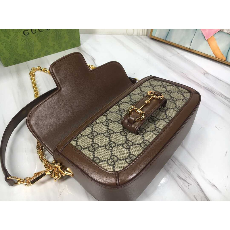 G*u*i horsebit1955 shoulder bag small size brown  monogram