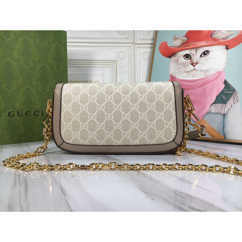 G*u*i horsebit1955 shoulder bag small size white/brown monogram