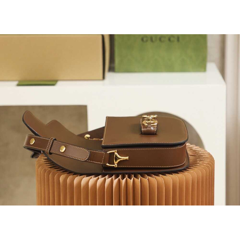 G*u*i horsebit 1955 series small shoulder bag brown