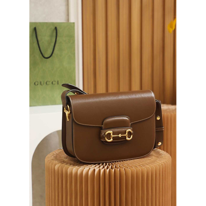 G*u*i horsebit 1955 series small shoulder bag brown