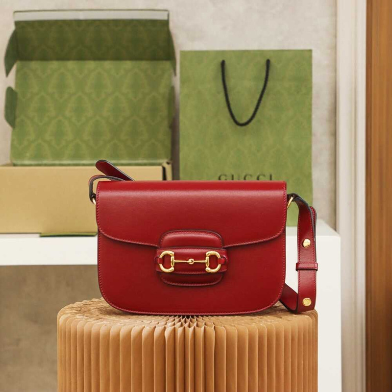 G*u*i horsebit 1955 series small shoulder bag red