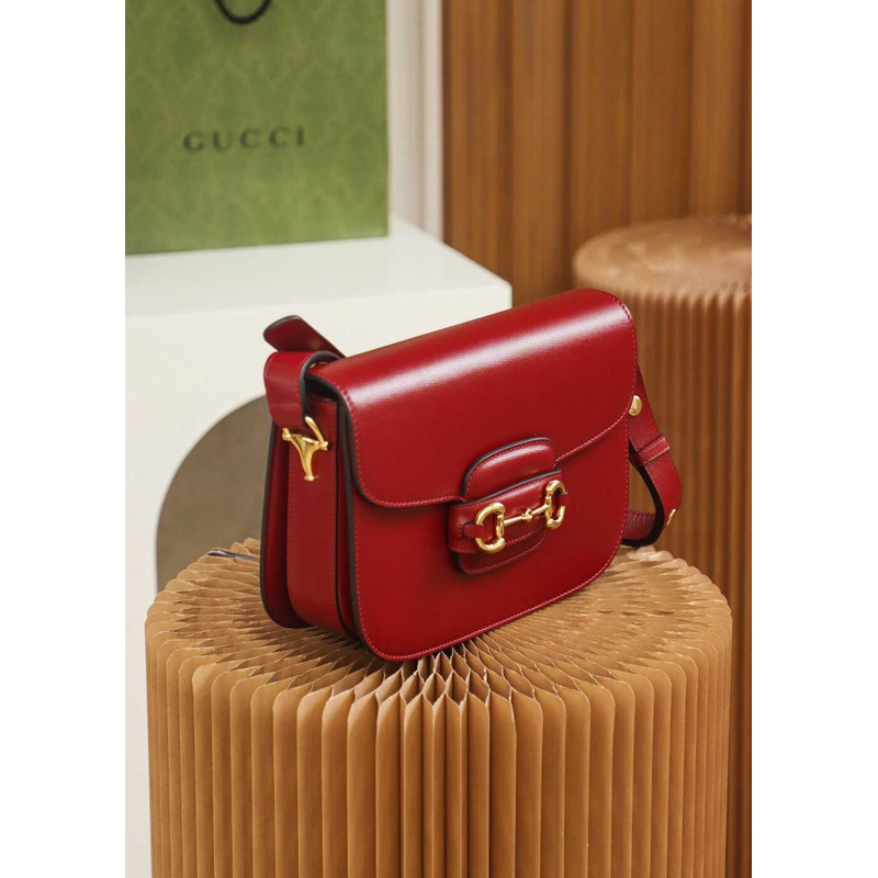 G*u*i horsebit 1955 series small shoulder bag red