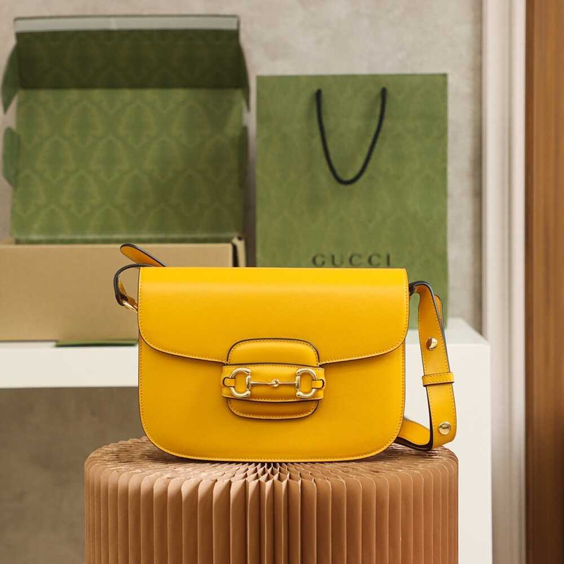 G*u*i horsebit 1955 series small shoulder bag yellow